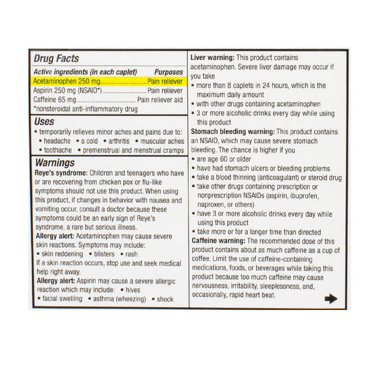 Excedrin® Extra Strength Headache – 4 Tablets, Case of 36 Packs