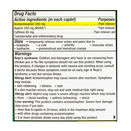 Excedrin® Extra Strength Headache– 4 Tablet Box, Case of 36
