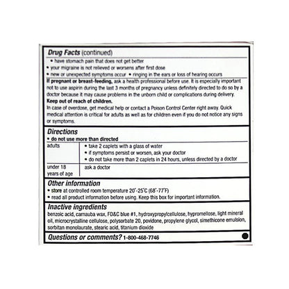 Excedrin® Migraine Pain Relief – 4 Count, Case of 36 Packs