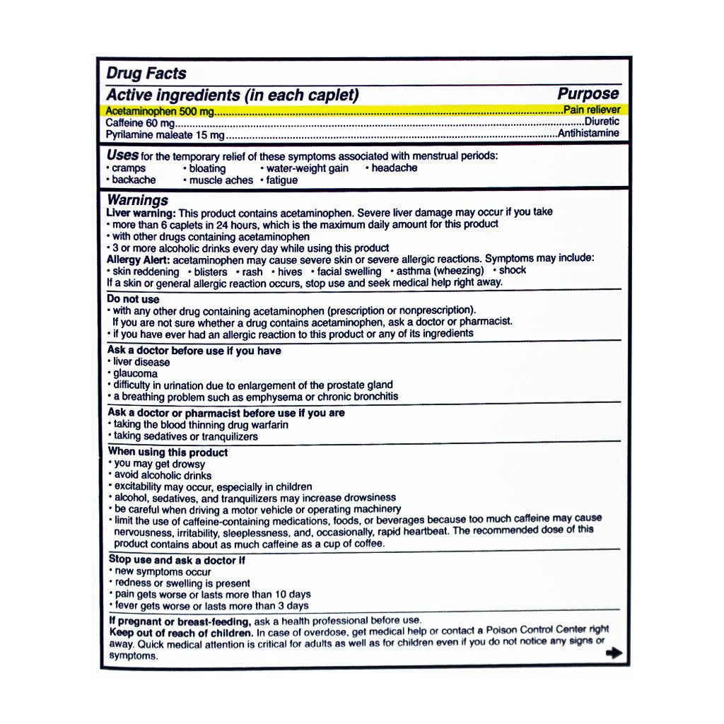 Midol 2 Tablets Per Packet, Box of 30