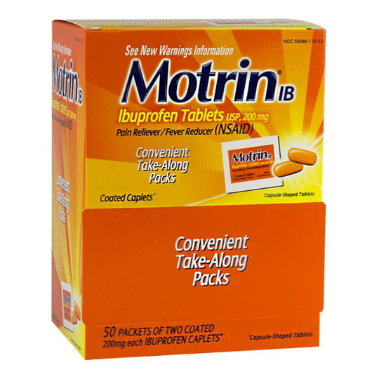 Motrin® Ibuprofen – 2 Tablets, Pack of 2, Case of 50 Packs