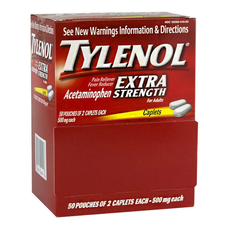 TYLENOL® Extra Strength Caplets – 500 mg, 2-Caplet Packets