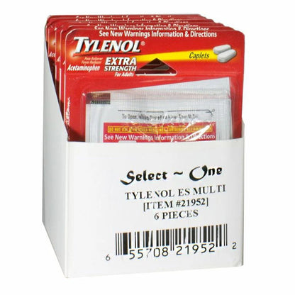Tylenol® Extra Strength – Card of 4 Caplets, Case of 36 Packs