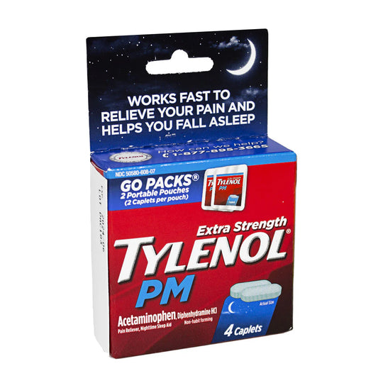 TYLENOL® PM Extra Strength Pain Reliever & Sleep Aid Go Packs – Case of 36 Go-Packs