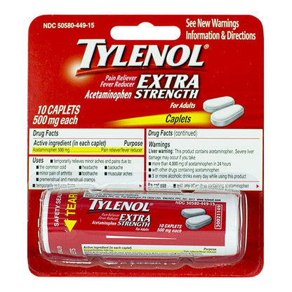 Tylenol Extra Strength Hanging Vial - Carded Vial of 10 wellness vending machine