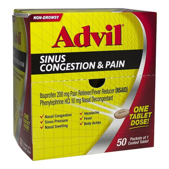 Advil® Sinus Congestion & Pain – 1 Tablet, Case of 50 Packs