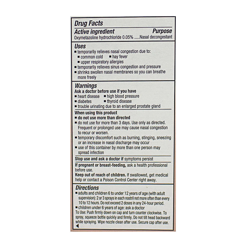 Afrin® 12 Hour Nasal Spray – 0.5 oz, Case of 36