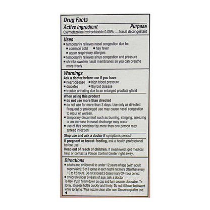 Afrin® 12 Hour Nasal Spray – 0.5 oz, Case of 36
