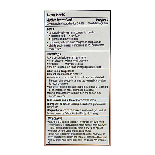 Afrin® 12 Hour Nasal Spray – 0.5 oz, Case of 36