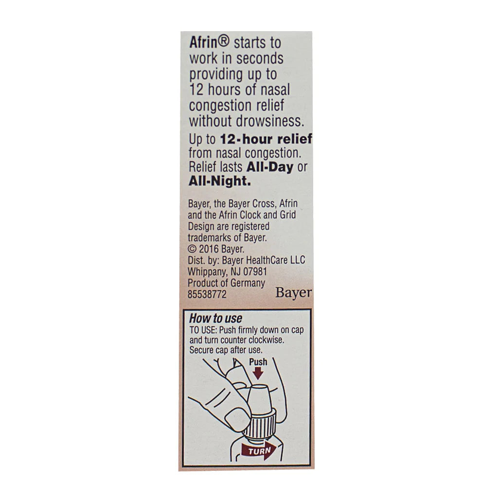 Afrin® 12 Hour Nasal Spray – 0.5 oz, Case of 36