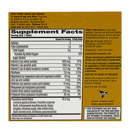 Airborne® Immune Support Supplement – 10 Tablets, Case of 30