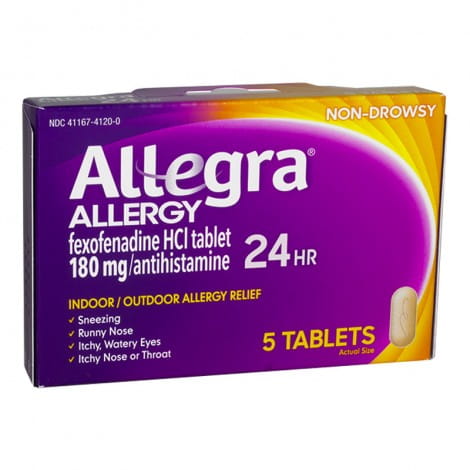 Allegra Allergy 24 Hour Relief - Box of 5 wellness vending machine