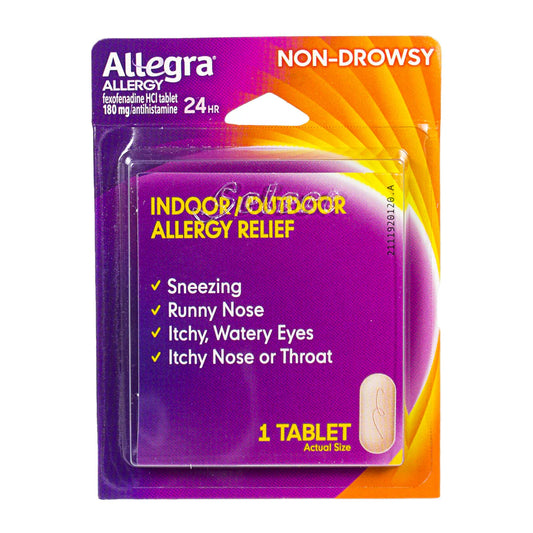 Allegra® Allergy 24 Hour Relief – 1 Tablet, Card of 1, Box of 36
