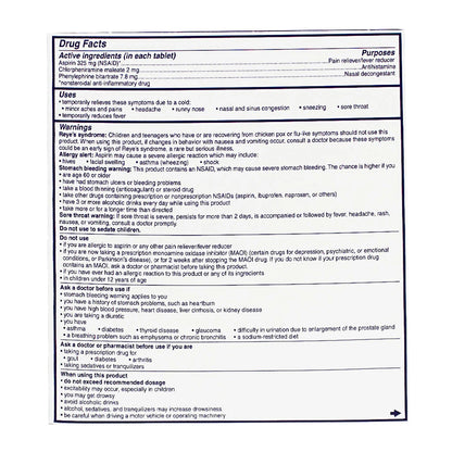 Alka-Seltzer® Plus Cold – Card of 2, Case of 36 Packs