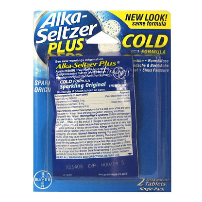 Alka-Seltzer Plus Cold - Card of 2 wellness vending machine