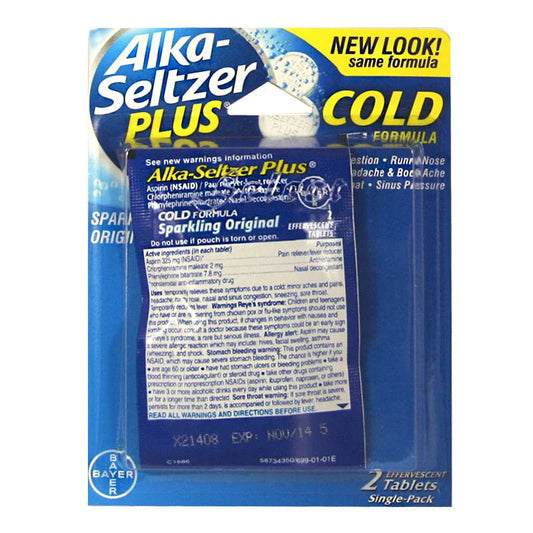Alka-Seltzer® Plus Cold – Card of 2, Case of 36 Packs