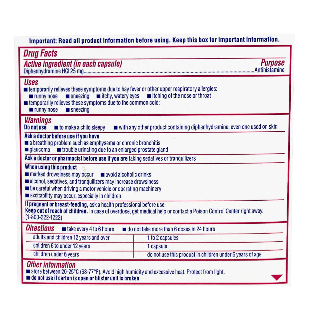 Benadryl® Allergy Liqui-Gels – 24 Count, Case of 18 Boxes