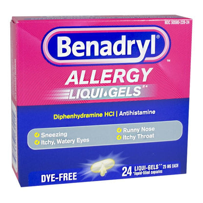 Benadryl Allergy LiquiGels - Box of 24 wellness vending machine