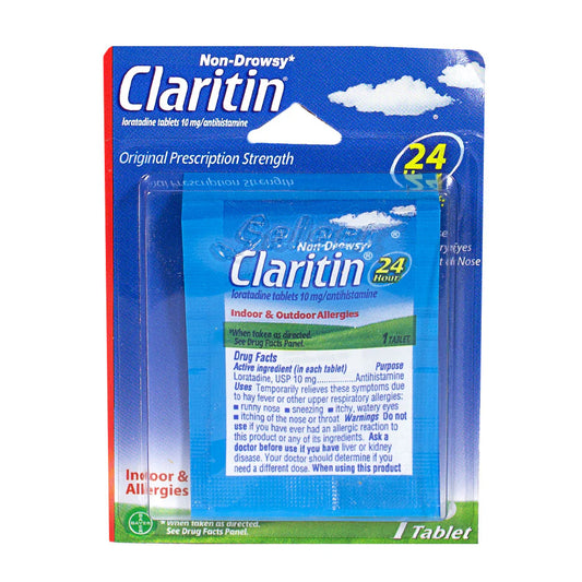 Claritin® Allergy Non-Drowsy – 1 Tablet Card, Case of 36 Boxes