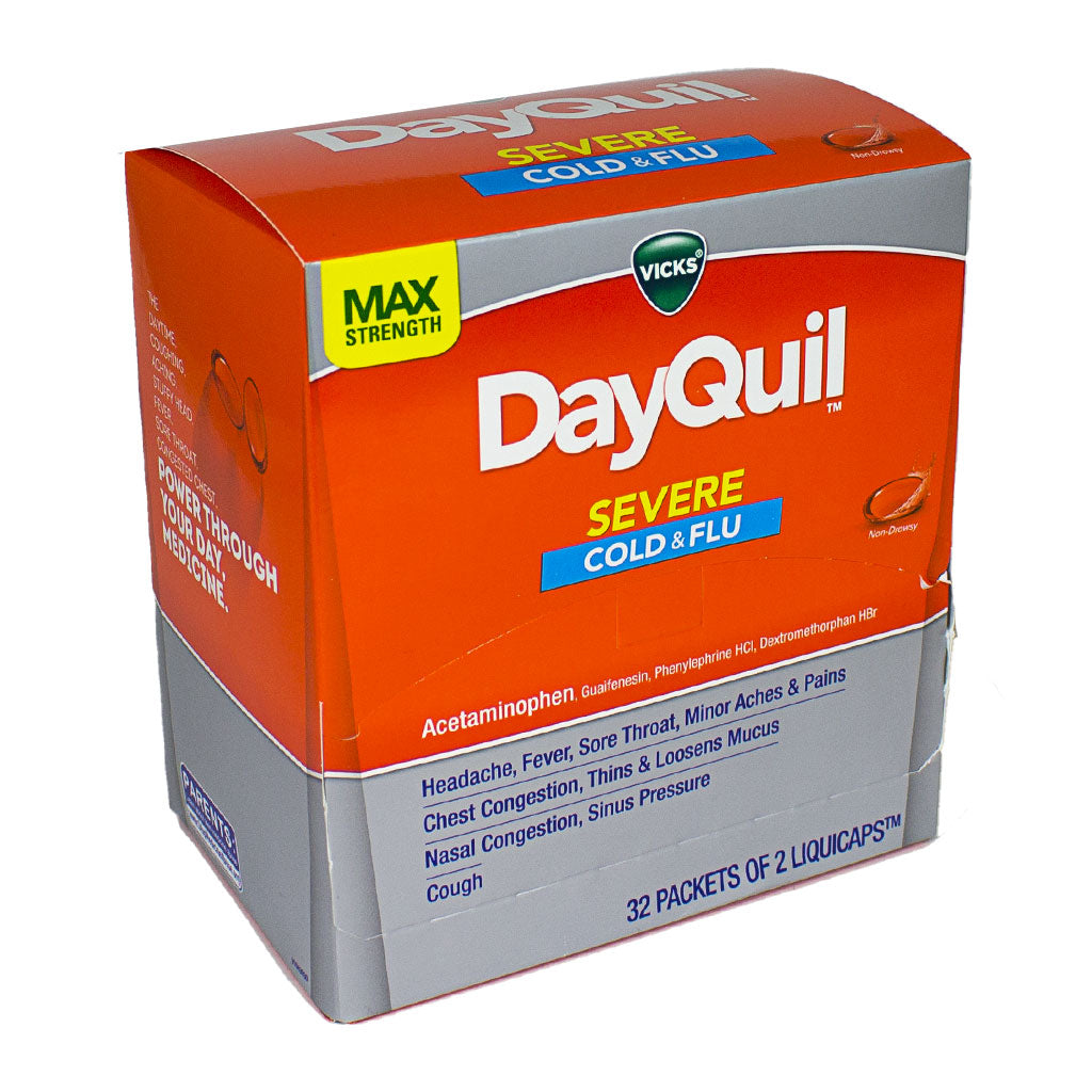 Vick's Dayquil Severe Cold & Flu Liquidcaps - Pack of 2 wellness vending machine university campuses