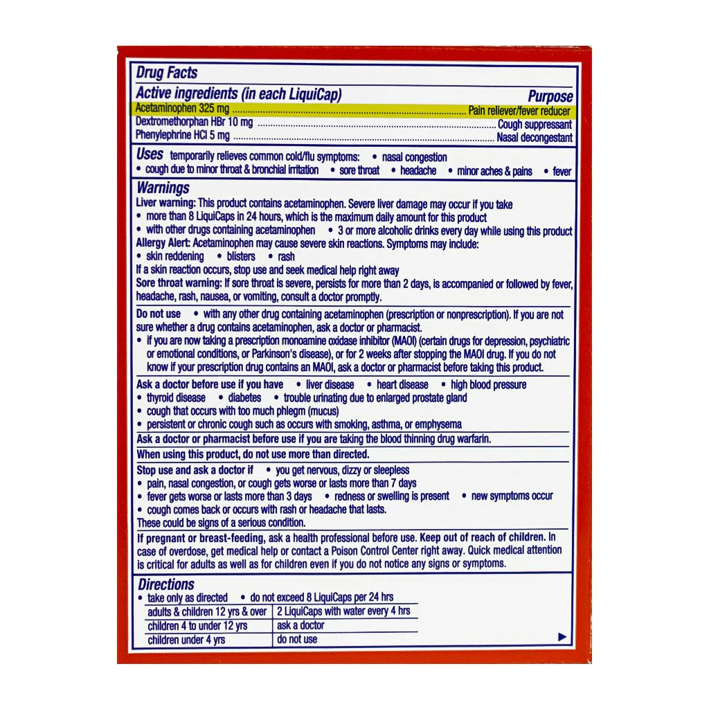 Vicks® DayQuil™ Cold & Flu Relief LiquiCaps – 2 Count, Case of 36 Packs