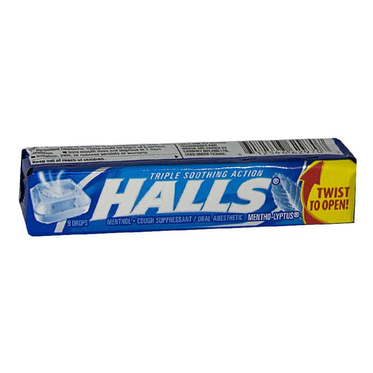 Halls® Cough Suppressant Menthol – 9 Drops Per Package, 40 Packages Per Case