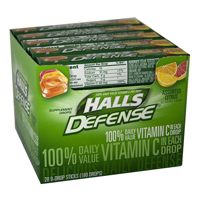 Halls Defense Vitamin C Drops - Stick of 9 Drops wellness vending machine university campuses