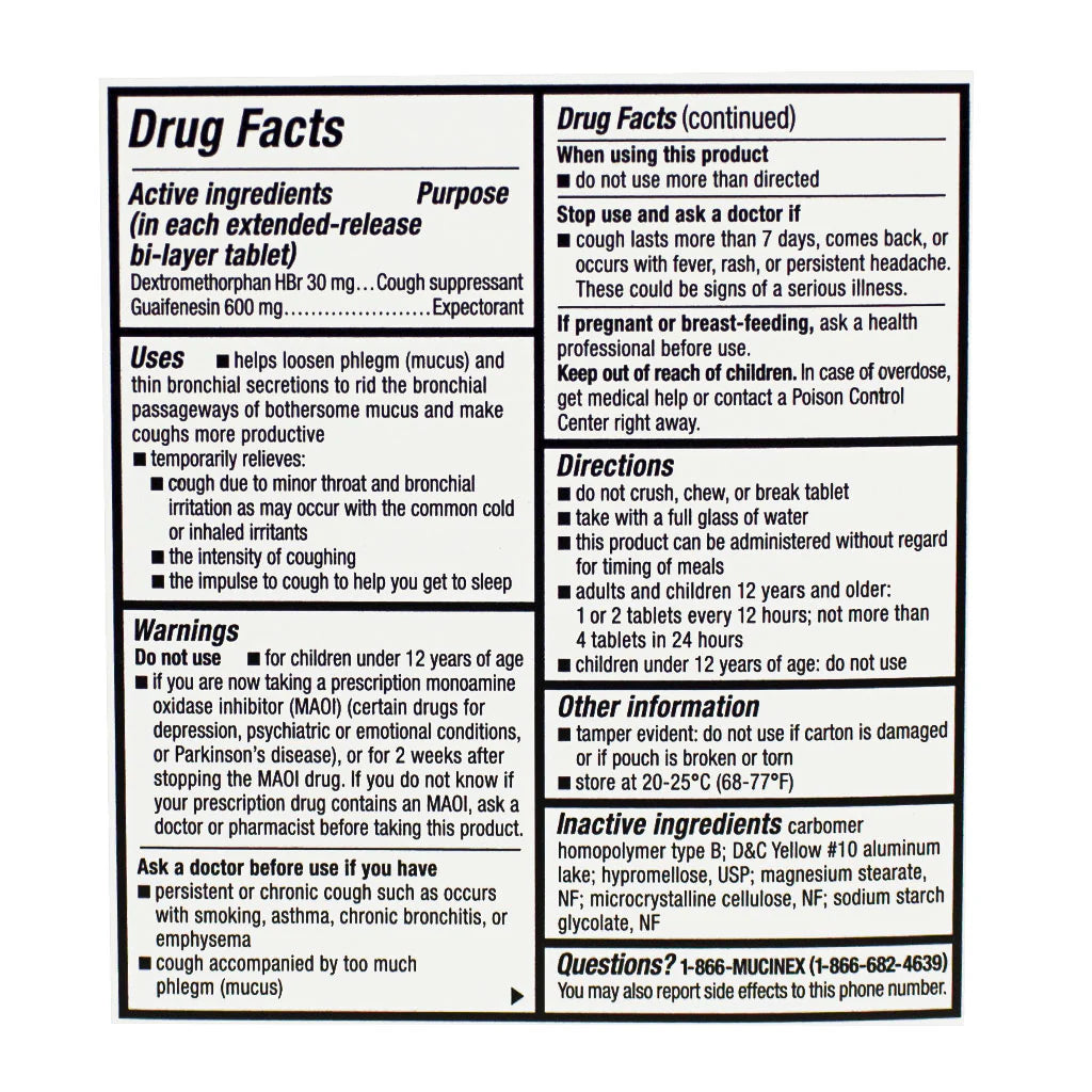 MUCINEX® DM Expectorant & Cough Suppressant – Pack of 2, 20 Packs