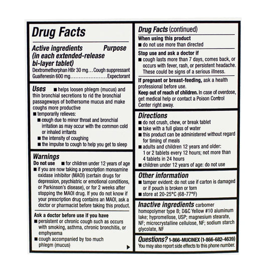 MUCINEX® DM Expectorant & Cough Suppressant – Pack of 2, 20 Packs