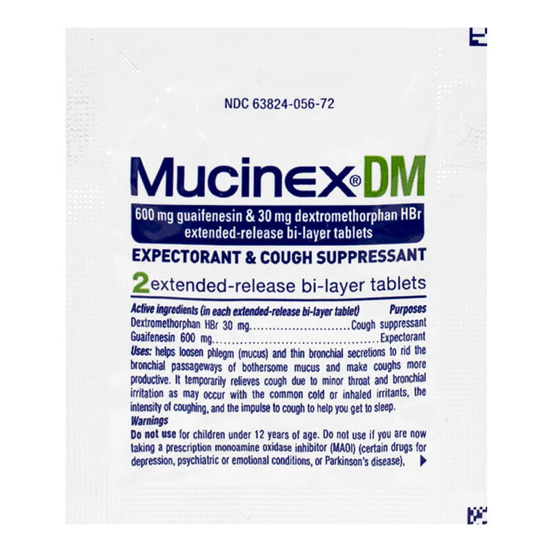 MUCINEX® DM Expectorant & Cough Suppressant – Pack of 2, 20 Packs