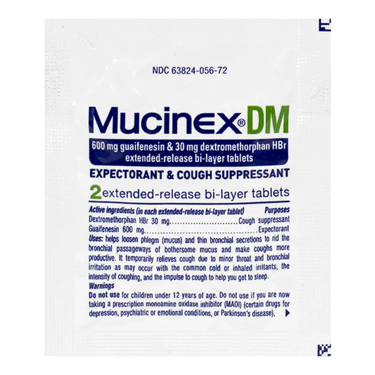 MUCINEX® DM Expectorant & Cough Suppressant – Pack of 2, 20 Packs