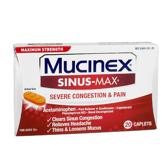 Mucinex® Sinus Congestion – 20 Tablets, Case of 12