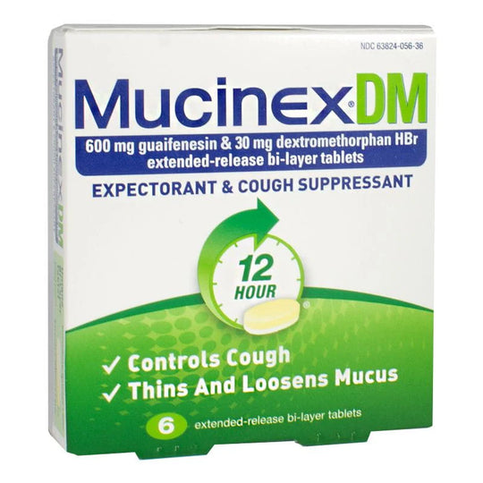 Mucinex® DM Expectorant & Cough Suppressant – 6 Tablets, Case of 24