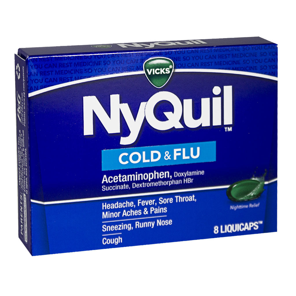 NyQuil Cold & Flu Relief - Box of 8 wellness vending machine