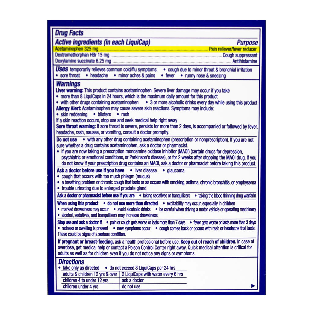 NyQuil® Cold & Flu Relief – 8 Caplets, Case of 36
