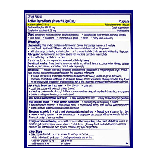Vicks® NyQuil™ SEVERE + VapoCOOL™ Cold & Flu Relief LiquiCaps – 2 Count, Case of 36 Packs