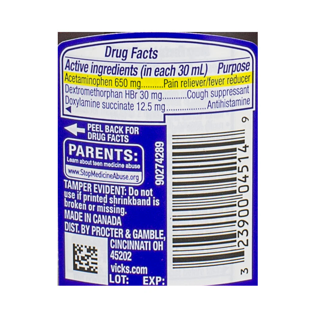 VICKS® NyQuil Cold & Flu Relief – 4 oz Bottle, 16 Bottles per case