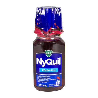 VICKS® NyQuil Cold & Flu Relief – 4 oz Bottle, 16 Bottles per case
