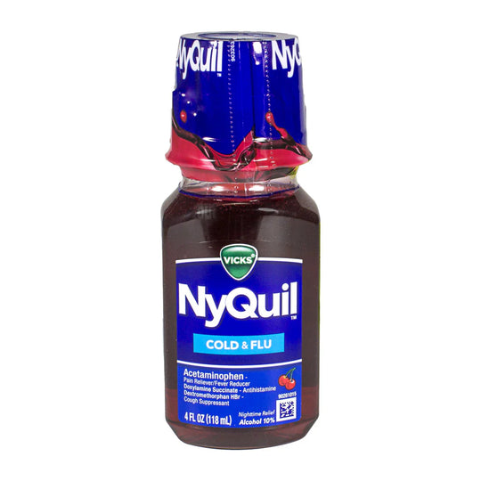 VICKS® NyQuil Cold & Flu Relief – 4 oz Bottle, 16 Bottles per case