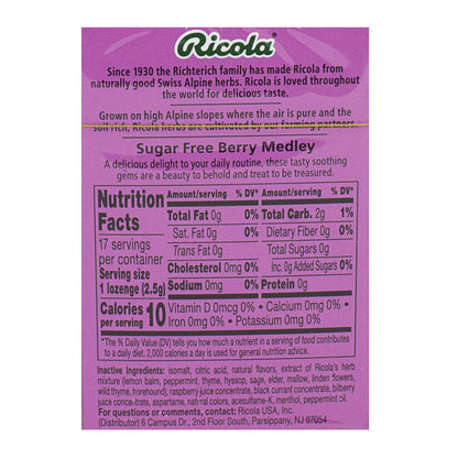 Ricola Berry Medley Cough Drops - 17 ct. wellness vending machine university campuses