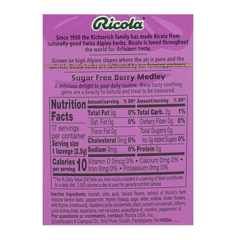 Ricola® Berry Medley Cough Drops – 17 Count, Box of 30