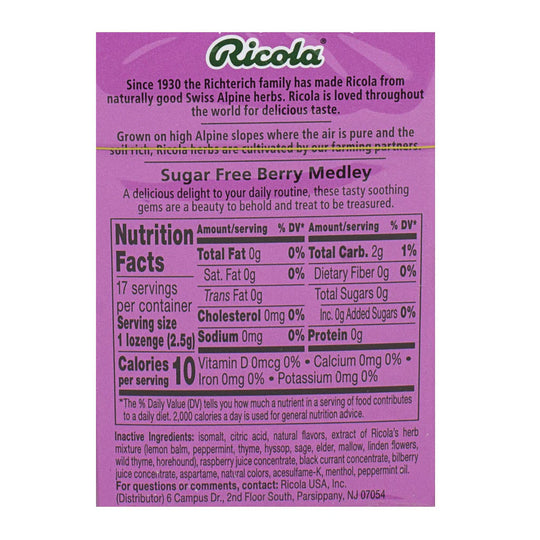 Ricola® Berry Medley Cough Drops – 17 Count, Box of 30