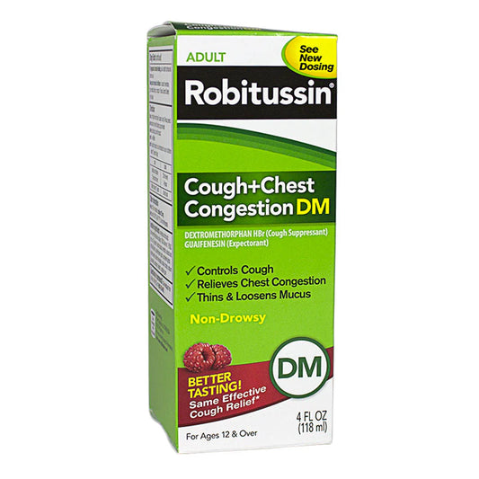 Robitussin® Cold Adult Cough & Chest Congestion Relief – 4 oz, Box of 24