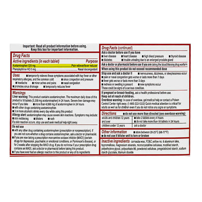 Sudafed PE sinus pressure and pain tablets 24 count box for wellness vending machines in airports, colleges, and workplace