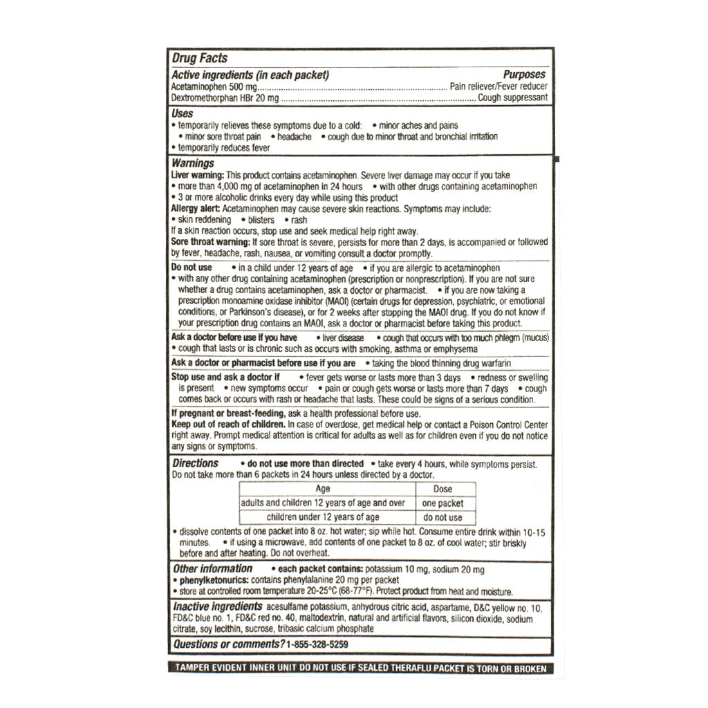 Theraflu Severe Cold & Cough Daytime - Card of 1 wellness vending machine university campuses