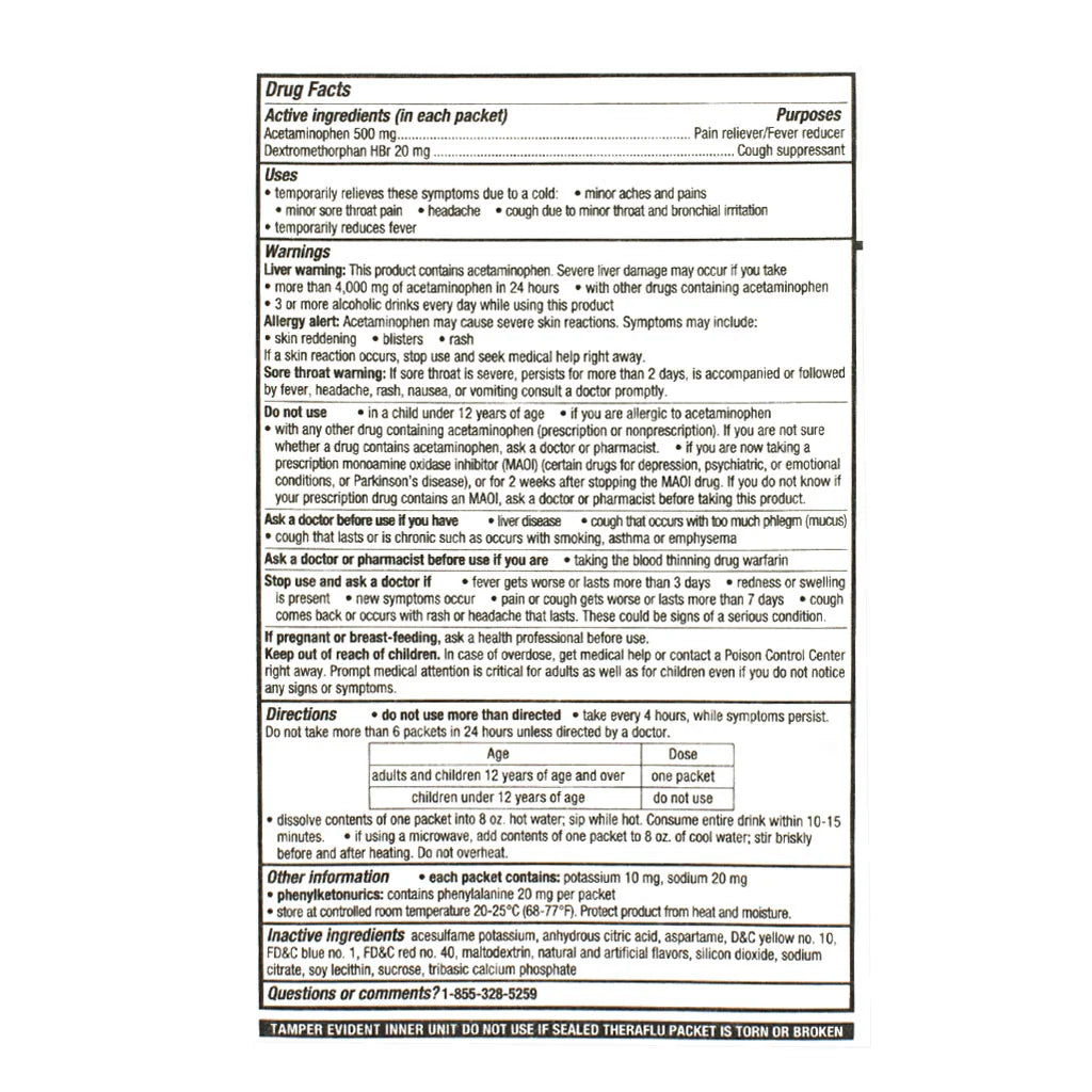 Theraflu® Severe Cold & Cough Relief Daytime – Card of 1, Case of 24