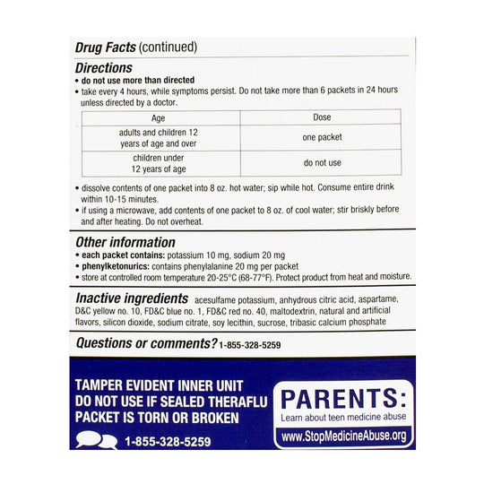 Theraflu® Severe Cold & Cough Daytime Dispenser – Packet of 1, Box of 40