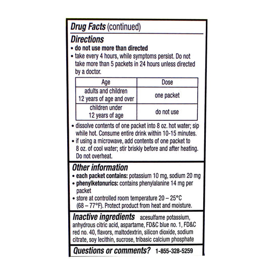 Theraflu® Severe Cold & Cough Relief Daytime – Box of 6 Packets, Case of 24
