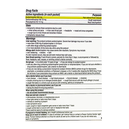 Theraflu® Severe Cold & Cough Relief Daytime – Box of 6 Packets, Case of 24