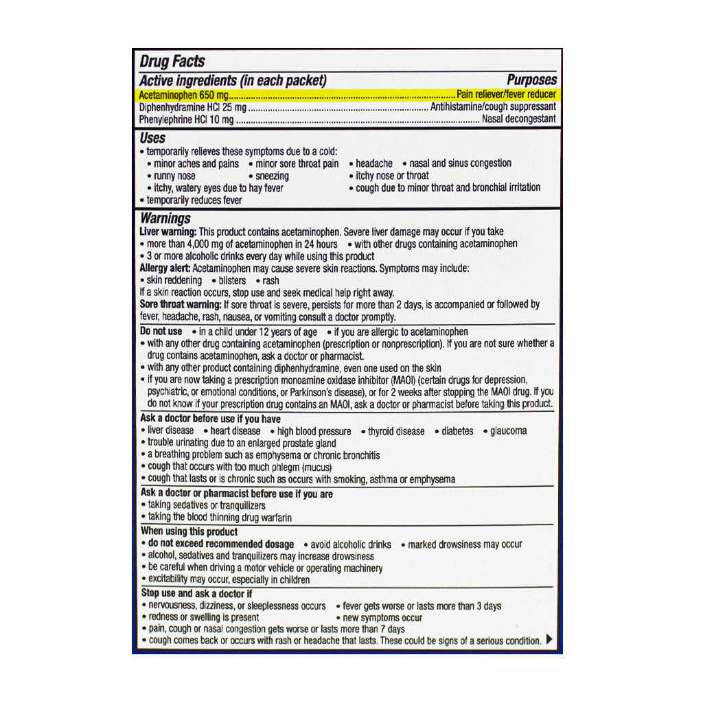 Theraflu Severe Cold & Cough Nighttime - Box of 6 Packets wellness vending machine university campuses